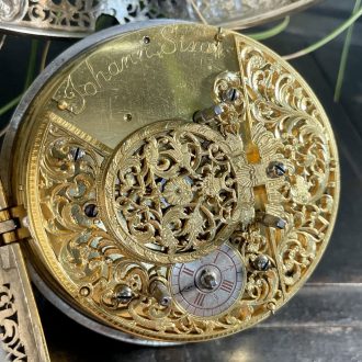 Extremely rare Austrian silver repeating coach clock Circa 1740
