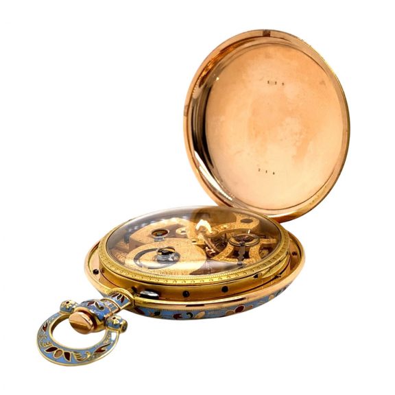 Swiss gold and enamel lever for the Chinese market Circa 1830 Swiss gold and enamel lever for the Chinese market Circa 1830