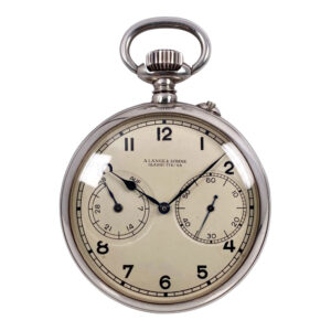 German silver 35h power reserve lever navigation watch Circa 1950