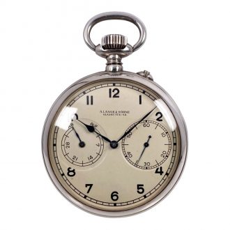 German silver 35h power reserve lever navigation watch Circa 1950
