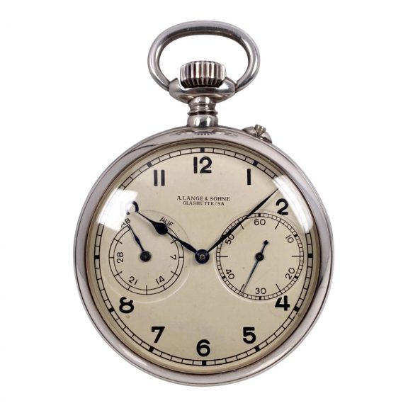 German silver 35h power reserve lever navigation watch Circa 1950
