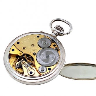 German silver 35h power reserve lever navigation watch Circa 1950