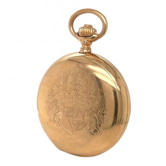 German 18K rose gold hunting cased lever watch Circa 1893