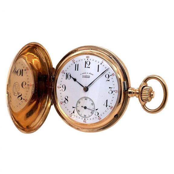 German 18K rose gold hunting cased lever watch Circa 1893 German 18K rose gold hunting cased lever watch Circa 1893