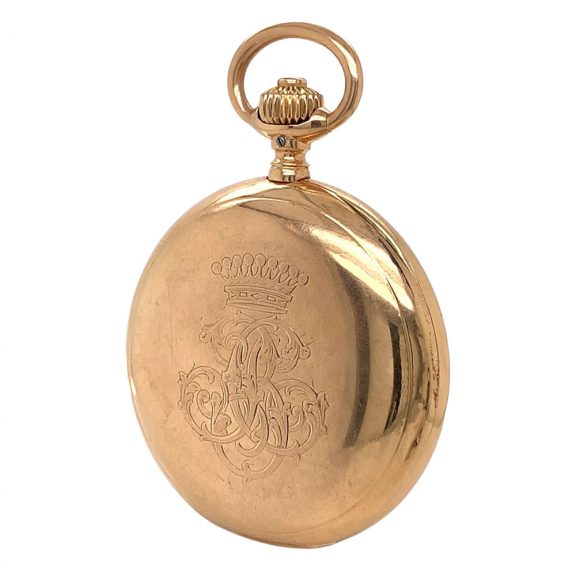 German 18K rose gold hunting cased lever watch Circa 1893 German 18K rose gold hunting cased lever watch Circa 1893