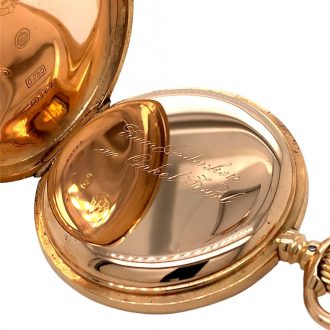 German 18K rose gold hunting cased lever watch Circa 1893