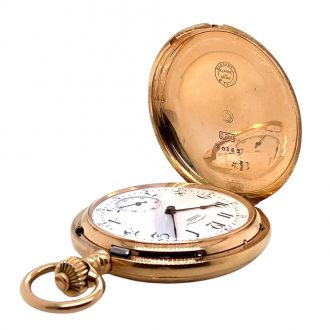 German 18K rose gold hunting cased lever watch Circa 1893
