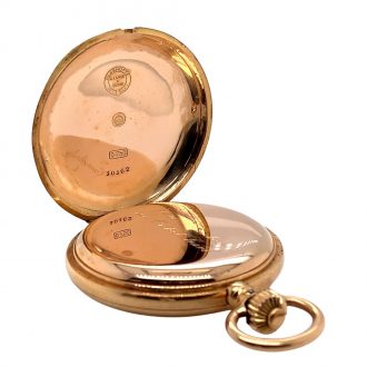 German 18K rose gold hunting cased lever watch Circa 1893