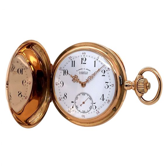 German 18K rose gold hunting cased lever watch Circa 1890 German 18K rose gold hunting cased lever watch Circa 1890