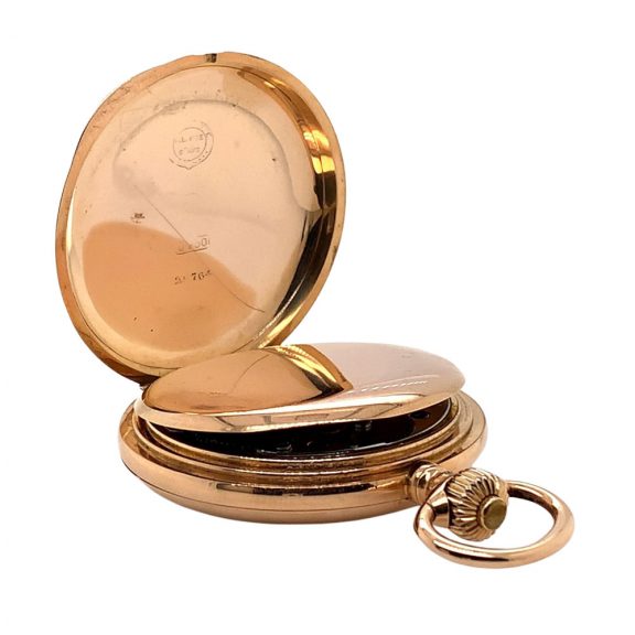 German 18K rose gold hunting cased lever watch Circa 1890 German 18K rose gold hunting cased lever watch Circa 1890