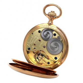 German 18K rose gold hunting cased lever watch Circa 1890