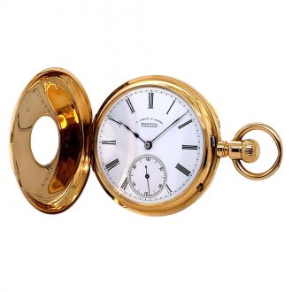 German 18 carat gold half-hunting cased lever watch Circa 1882