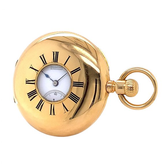 German 18 carat gold half-hunting cased lever watch Circa 1882