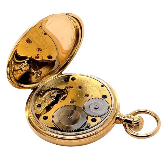 German 18 carat gold half-hunting cased lever watch Circa 1882 German 18 carat gold half-hunting cased lever watch Circa 1882