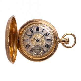 erman rose gold quality 1A lever watch with chain Circa 1883