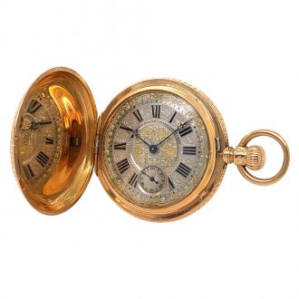 German rose gold quality 1A lever watch with chain Circa 1883