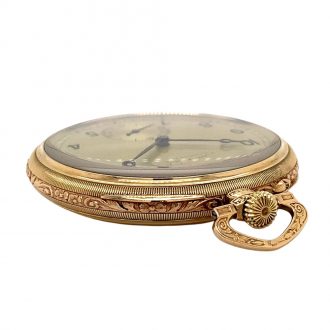 German 14K rose gold open faced lever watch Circa 1929