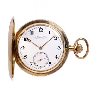 German 14K gold hunting cased lever pocket watch Circa 1922