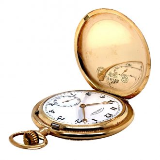 German 14K gold hunting cased lever pocket watch Circa 1922