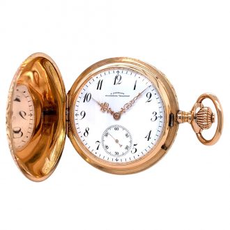 German 14 carat rose gold and niëllo hunting cased lever Circa 1900
