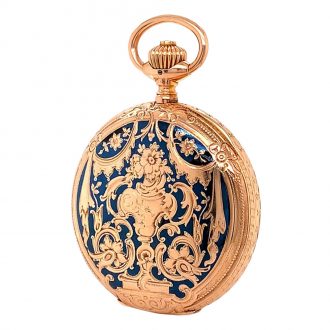 German 14 carat rose gold and niëllo hunting cased lever Circa 1900