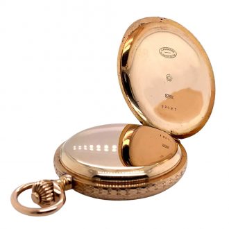 German 14 carat rose gold and niëllo hunting cased lever Circa 1900