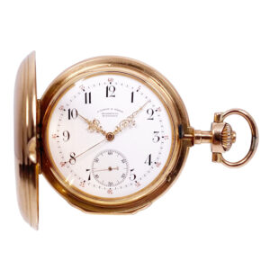 German hunting cased lever watch with seconde morte Circa 1884