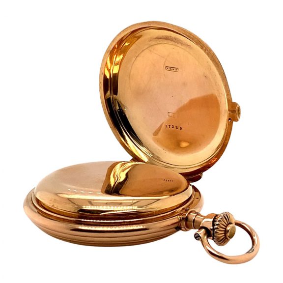 German hunting cased lever watch with seconde morte Circa 1884 German hunting cased lever watch with seconde morte Circa 1884