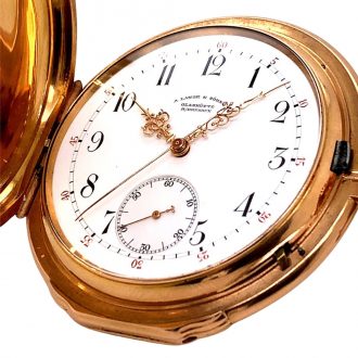 German hunting cased lever watch with seconde morte Circa 1884