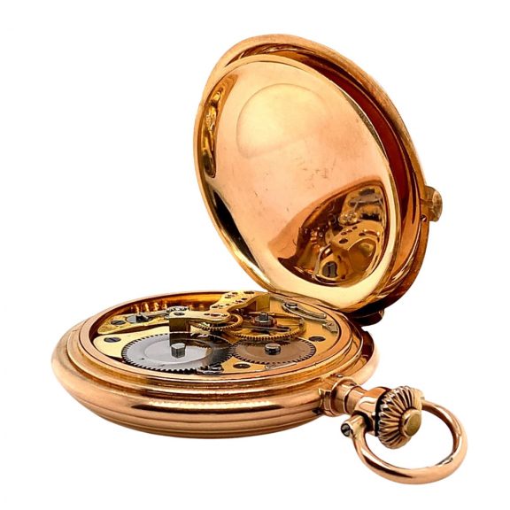 German hunting cased lever watch with seconde morte Circa 1884 German hunting cased lever watch with seconde morte Circa 1884