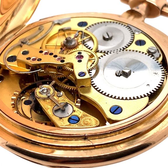 German hunting cased lever watch with seconde morte Circa 1884 German hunting cased lever watch with seconde morte Circa 1884