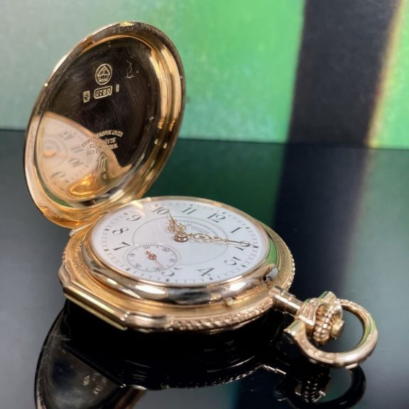 German rose gold and niëllo hunting cased watch Circa 1900 German rose gold and niëllo hunting cased watch Circa 1900