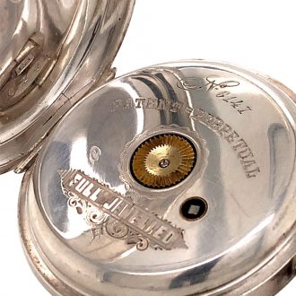 Austrian silver cylinder watch with automatic winding Circa 1882