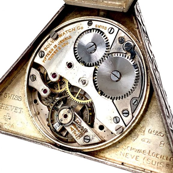 Fine Swiss sterling silver Masonic triangle form watch Circa 1900 Fine Swiss sterling silver Masonic triangle form watch Circa 1900