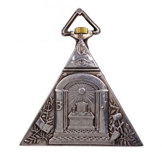 Fine Swiss sterling silver Masonic triangle form watch Circa 1900
