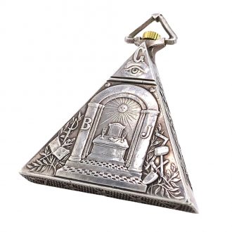 Fine Swiss sterling silver Masonic triangle form watch Circa 1900