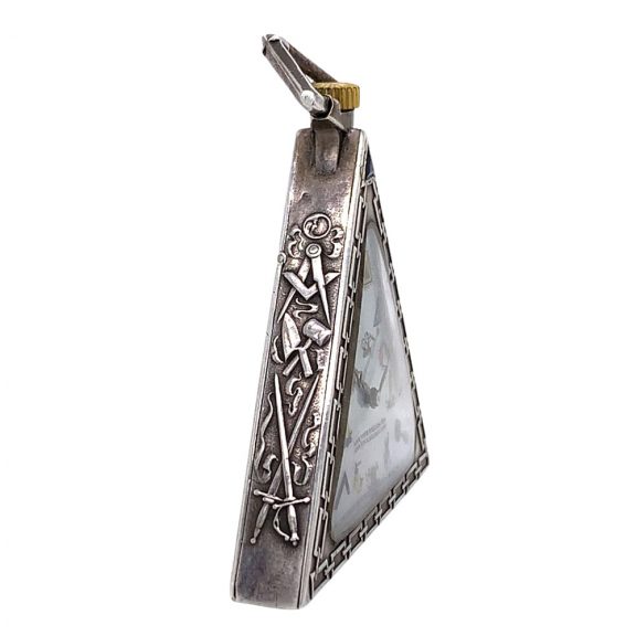 Fine Swiss sterling silver Masonic triangle form watch Circa 1900 Fine Swiss sterling silver Masonic triangle form watch Circa 1900