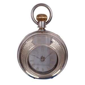 Swiss silver double-dialled cylinder watch Circa 1890