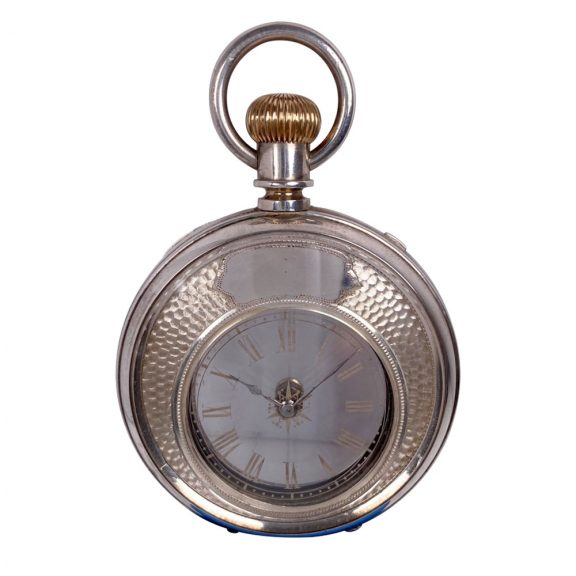 Swiss silver double-dialled cylinder watch Circa 1890