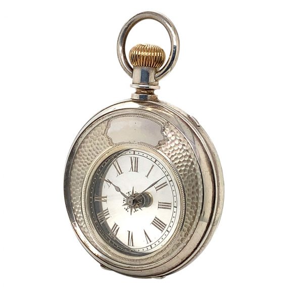 Swiss silver double-dialled cylinder watch Circa 1890 Swiss silver double-dialled cylinder watch Circa 1890