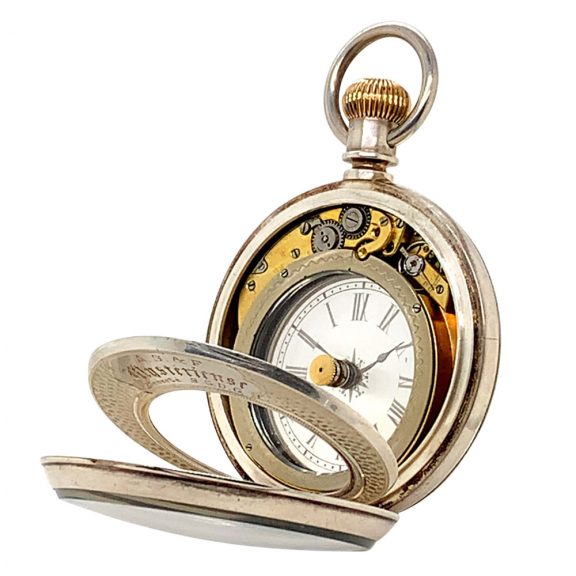 Swiss silver double-dialled cylinder watch Circa 1890 Swiss silver double-dialled cylinder watch Circa 1890