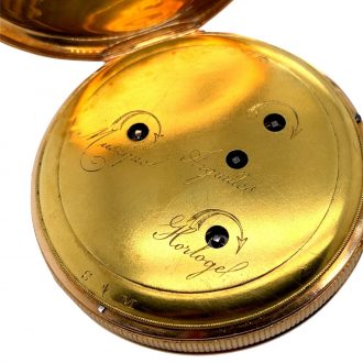 Swiss rose gold repeating watch with half-hour/hour strike Circa 1820