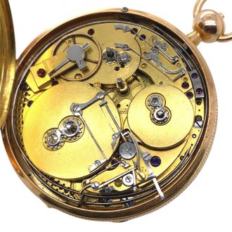 Swiss rose gold repeating watch with half-hour/hour strike Circa 1820