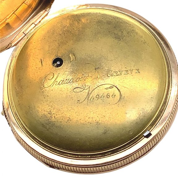Swiss 18K rose gold quarter repeating automaton Circa 1800 Swiss 18K rose gold quarter repeating automaton Circa 1800