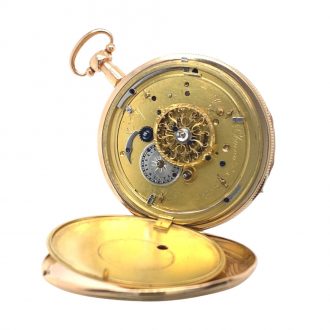 Swiss 18K rose gold quarter repeating automaton Circa 1800