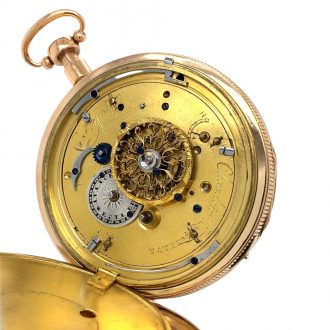 Swiss 18K rose gold quarter repeating automaton Circa 1800
