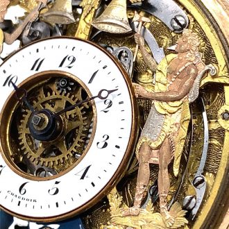 Swiss 18K rose gold quarter repeating automaton Circa 1800
