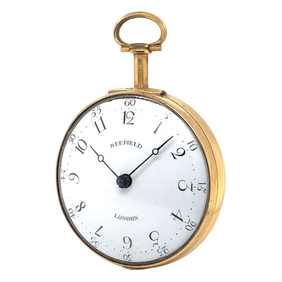 English gilded brass and enamel pair-cased watch Circa 1800 English gilded brass and enamel pair-cased watch Circa 1800