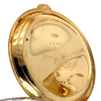Swiss 18K gold double sided lever watch with calendar Circa 1880