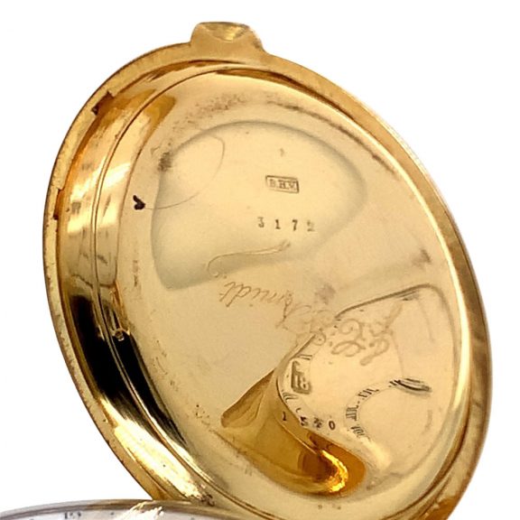 Swiss 18K gold double sided lever watch with calendar Circa 1880 Swiss 18K gold double sided lever watch with calendar Circa 1880